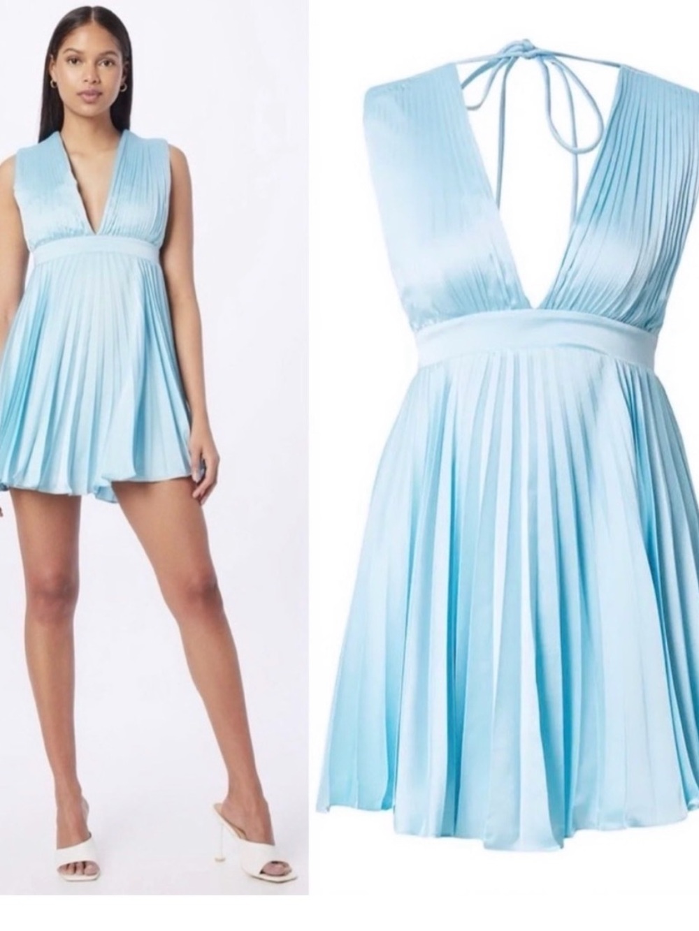 Abercrombie Plunge Pleated Mini Dress NWT SIZE MEDIUM PETITE